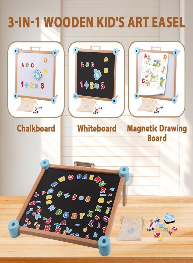UDEAS Wooden Kids Art Easel, Double-Sided Tabletop Easel for Painting with Magnetic Letters Numbers and Pens, Magnetic Drawing Board for Toddlers for Boys and Girls 3+ - Image 4